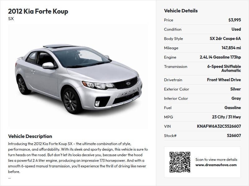 kia forte koup 2012 KNAFW6A32C5526607 image kia forte koup 2012 KNAFW6A32C5526607 image
